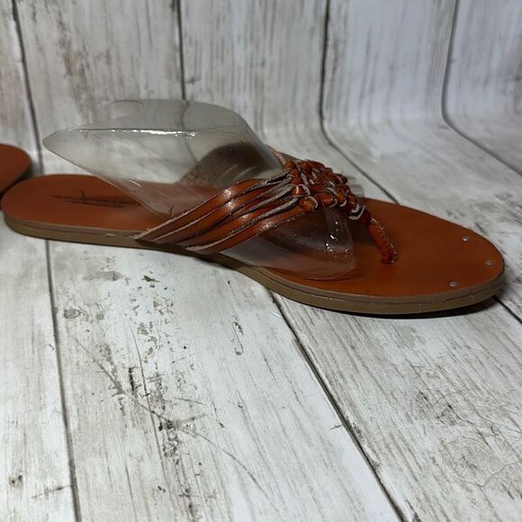 American Eagle AE Braided Leather Flip Flops Sandals Thongs Slip on Shoes Size 6 - Picture 4 of 7